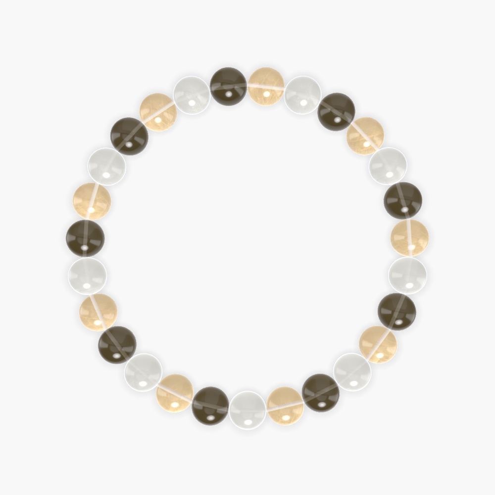 Moonstone, Citrine and Smoky Quartz Bracelet