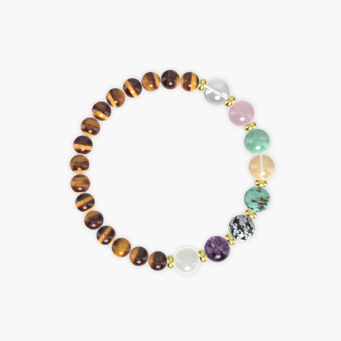 Tiger Eye, Moonstone, Amethyst and more Gemstone Bracelet