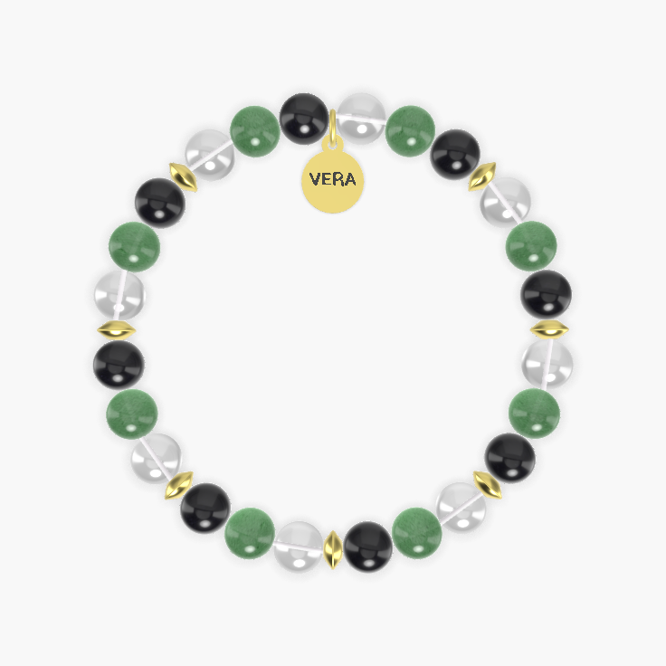 Aventurine, Clear Quartz, Black Obsidian and more Gemstone Bracelet