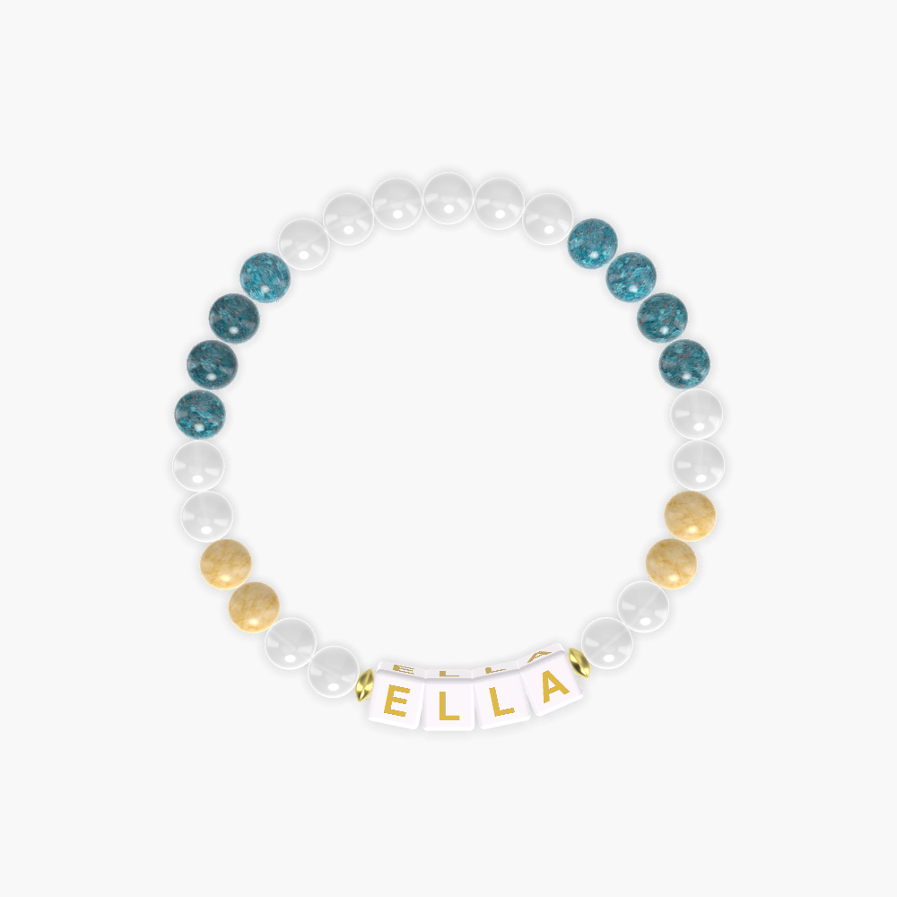 White Jade, Apatite and Yellow Jade Bracelet