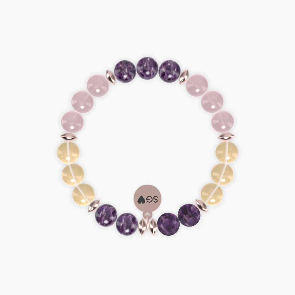 Amethyst, Citrine and Rose Quartz Bracelet