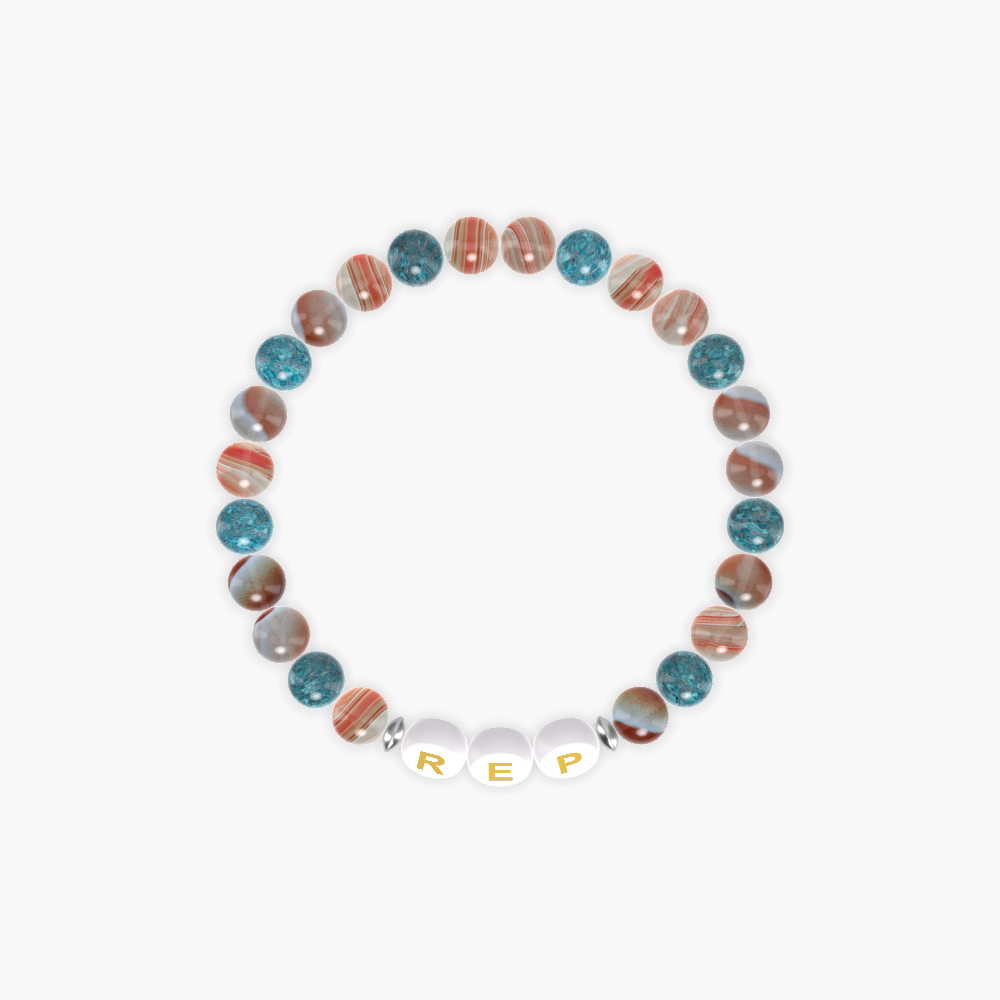 Sardonyx and Apatite Bracelet