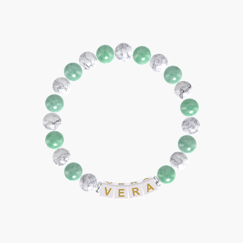 Green Jade and Howlite Bracelet