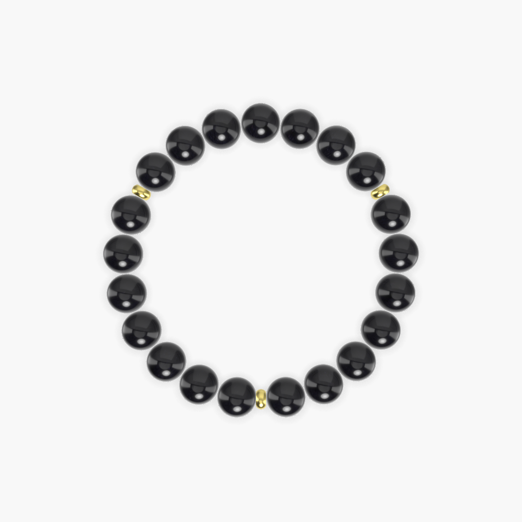 Black Obsidian Gemstone Bead Bracelet