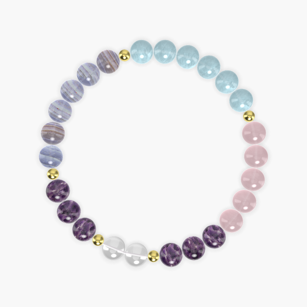 Amethyst, Aquamarine, Blue Lace Agate and more Gemstone Bracelet