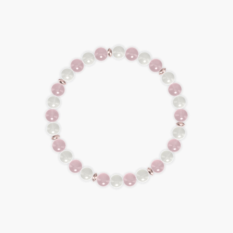 Moonstone and Rose Quartz Bracelet