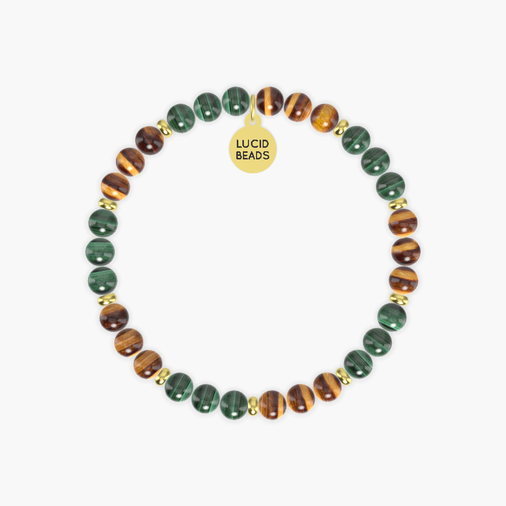 Tiger Eye and Malachite Bracelet