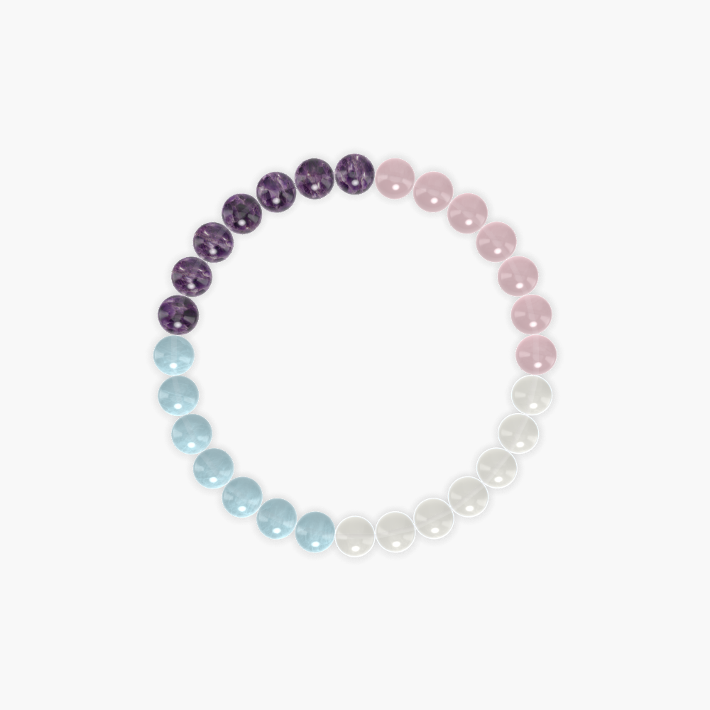 Moonstone, Rose Quartz, Amethyst and more Gemstone Bracelet