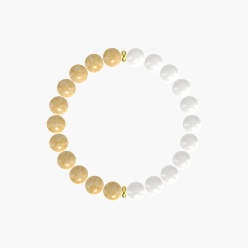 White Jade and Yellow Jade Bracelet