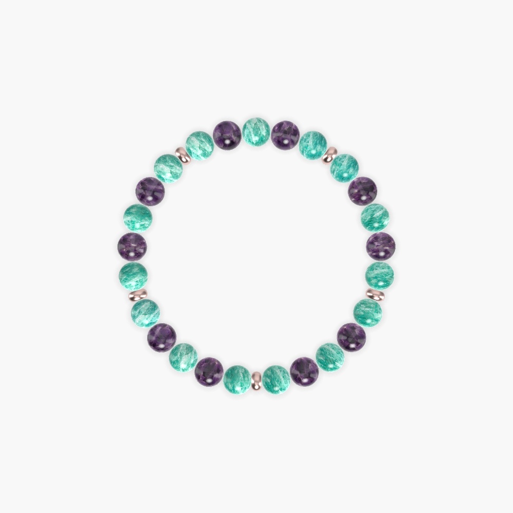 Amazonite and Amethyst Bracelet