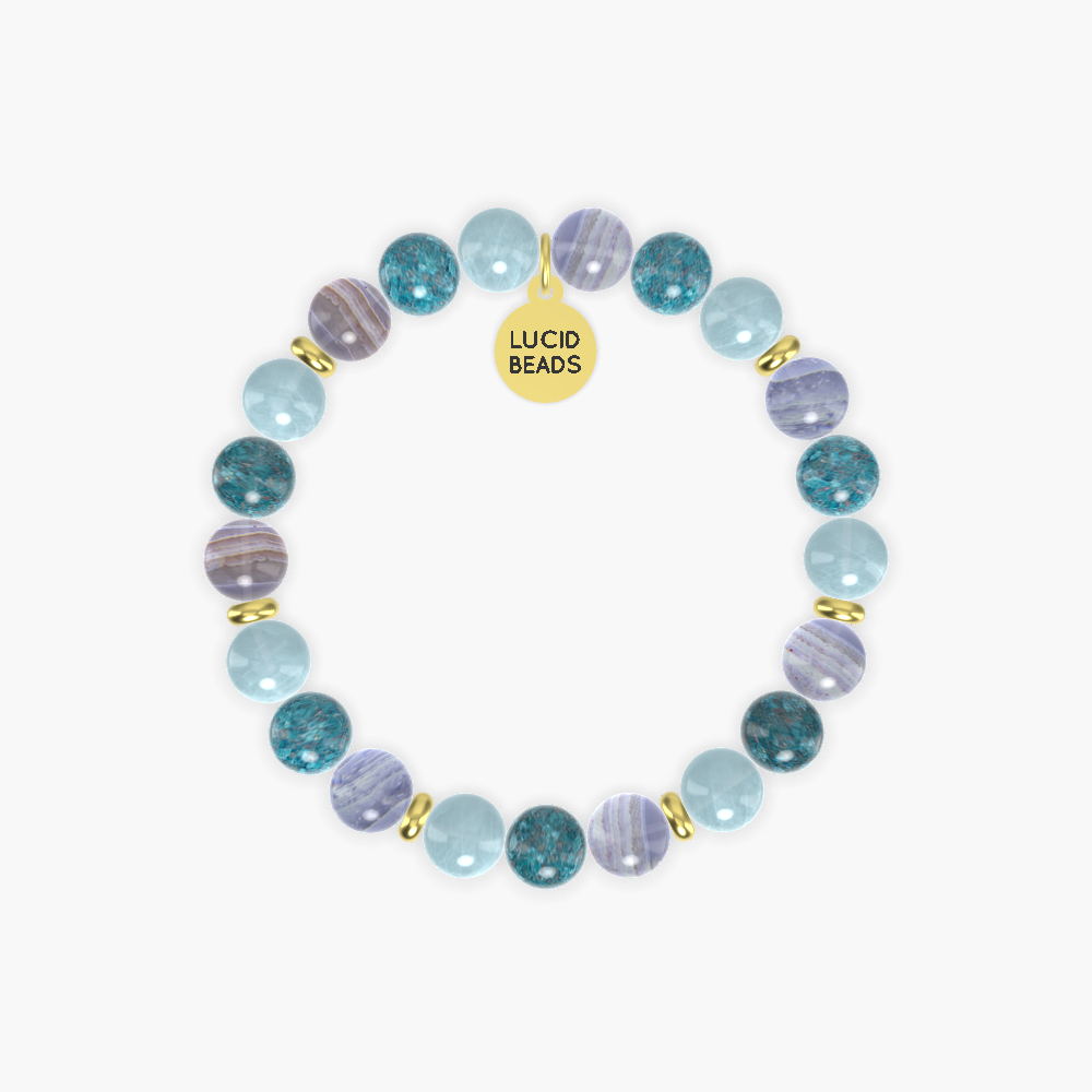 Apatite, Blue Lace Agate and Aquamarine Bracelet