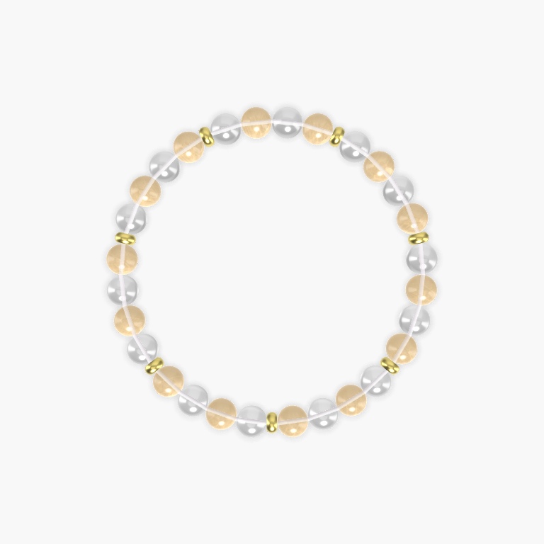 Radiant New Dawn - Citrine and Clear Quartz Bracelet