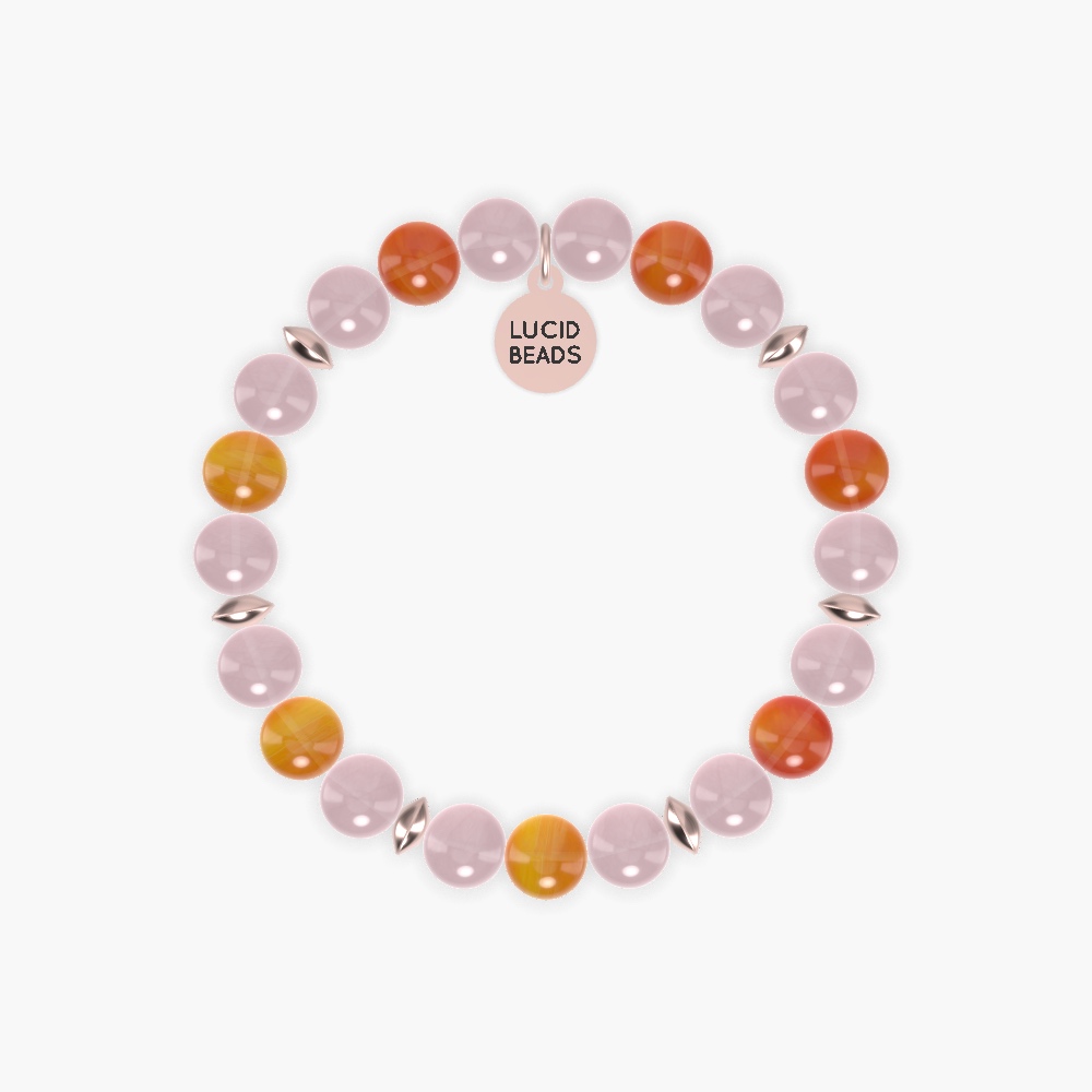 Rose Quartz and Carnelian Bracelet