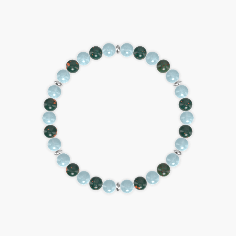 Aquamarine and Bloodstone Bracelet