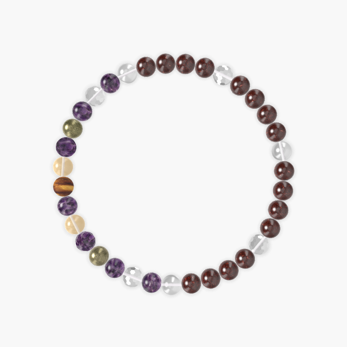 Garnet, Amethyst, Clear Quartz and more Gemstone Bracelet
