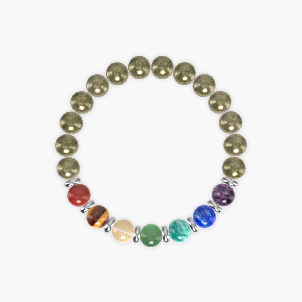 Pyrite, Aventurine, Amazonite and more Gemstone Bracelet