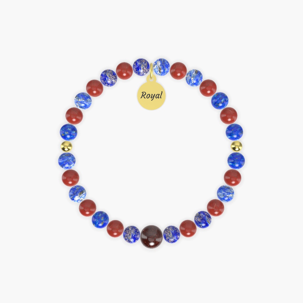 Lapis Lazuli, Red Jasper and Garnet Bracelet