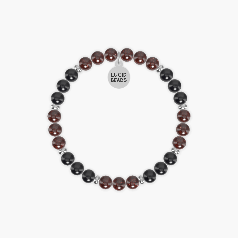 Garnet and Black Tourmaline Bracelet