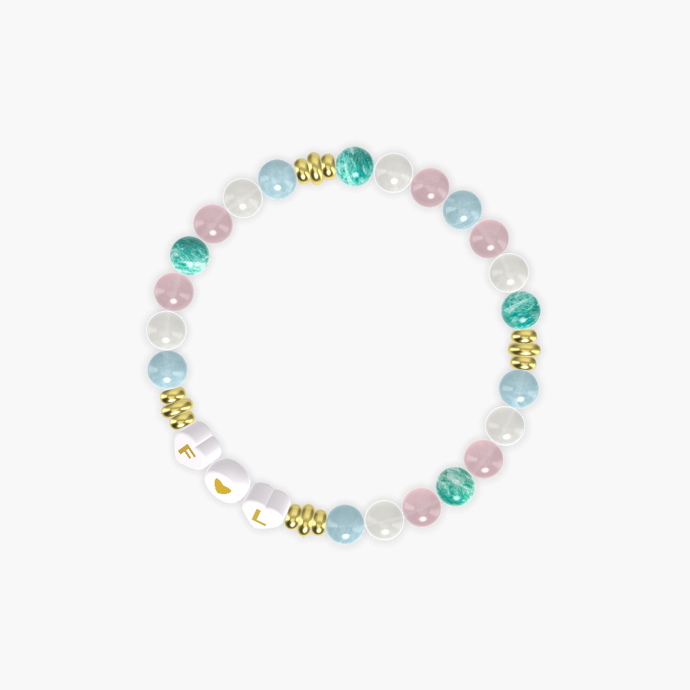 Moonstone, Rose Quartz, Aquamarine and more Gemstone Bracelet