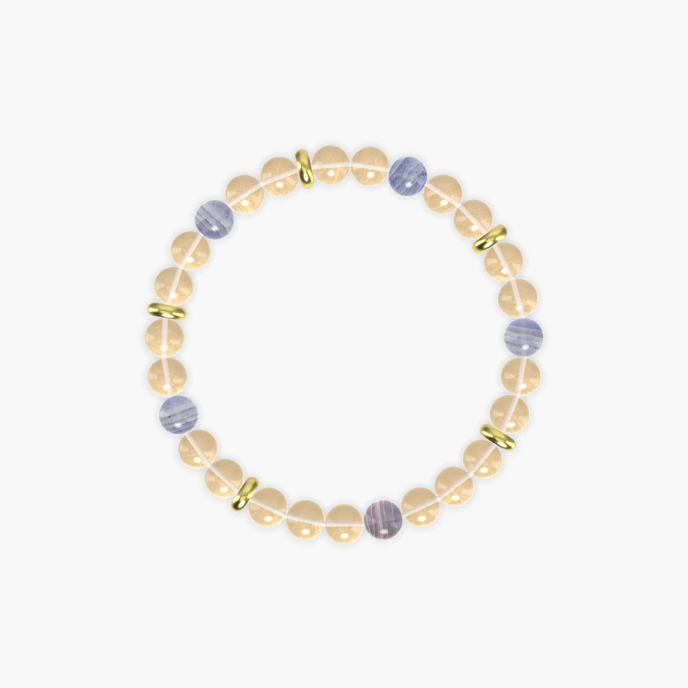 Citrine and Blue Lace Agate Bracelet