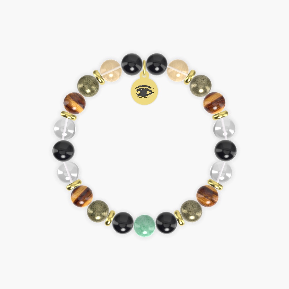 Black Onyx, Pyrite, Tiger Eye and more Gemstone Bracelet