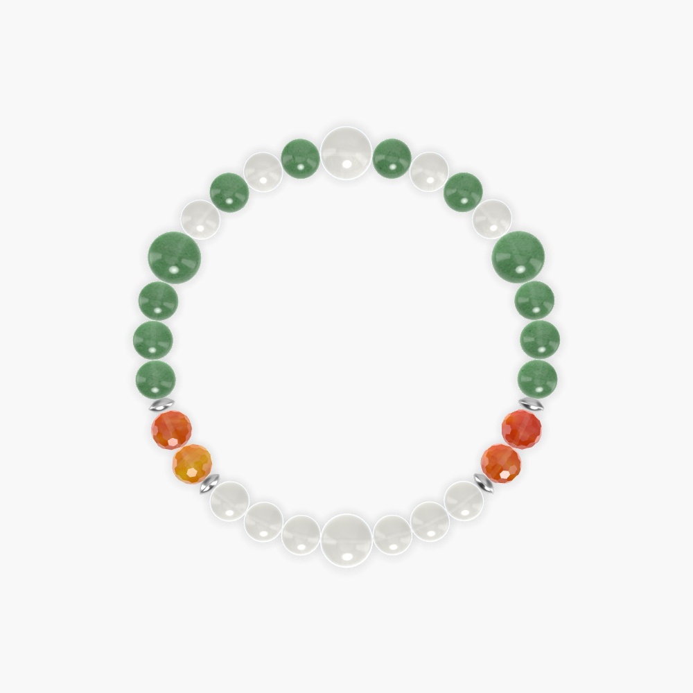 Moonstone, Aventurine and Carnelian Bracelet