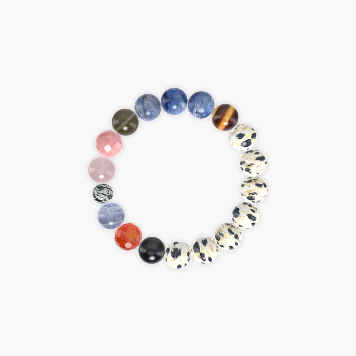 Dalmatian Jasper, Sodalite, Tiger Eye and more Gemstone Bracelet