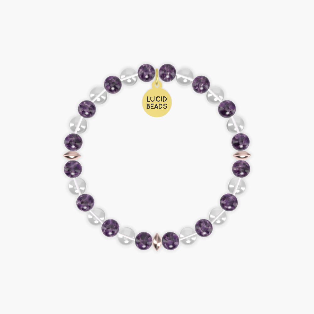 Amethyst and Clear Quartz Bracelet