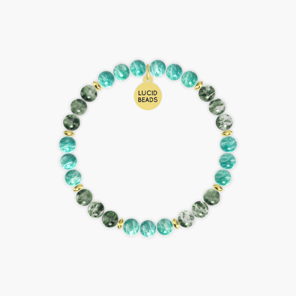 Virgo Zodiac Sign - Amazonite and Moss Agate Bracelet