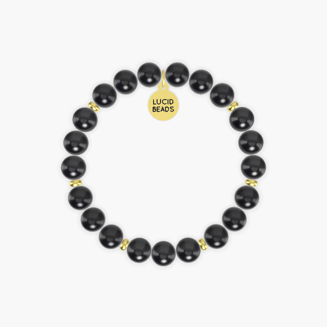 Black Obsidian and Black Tourmaline Bracelet
