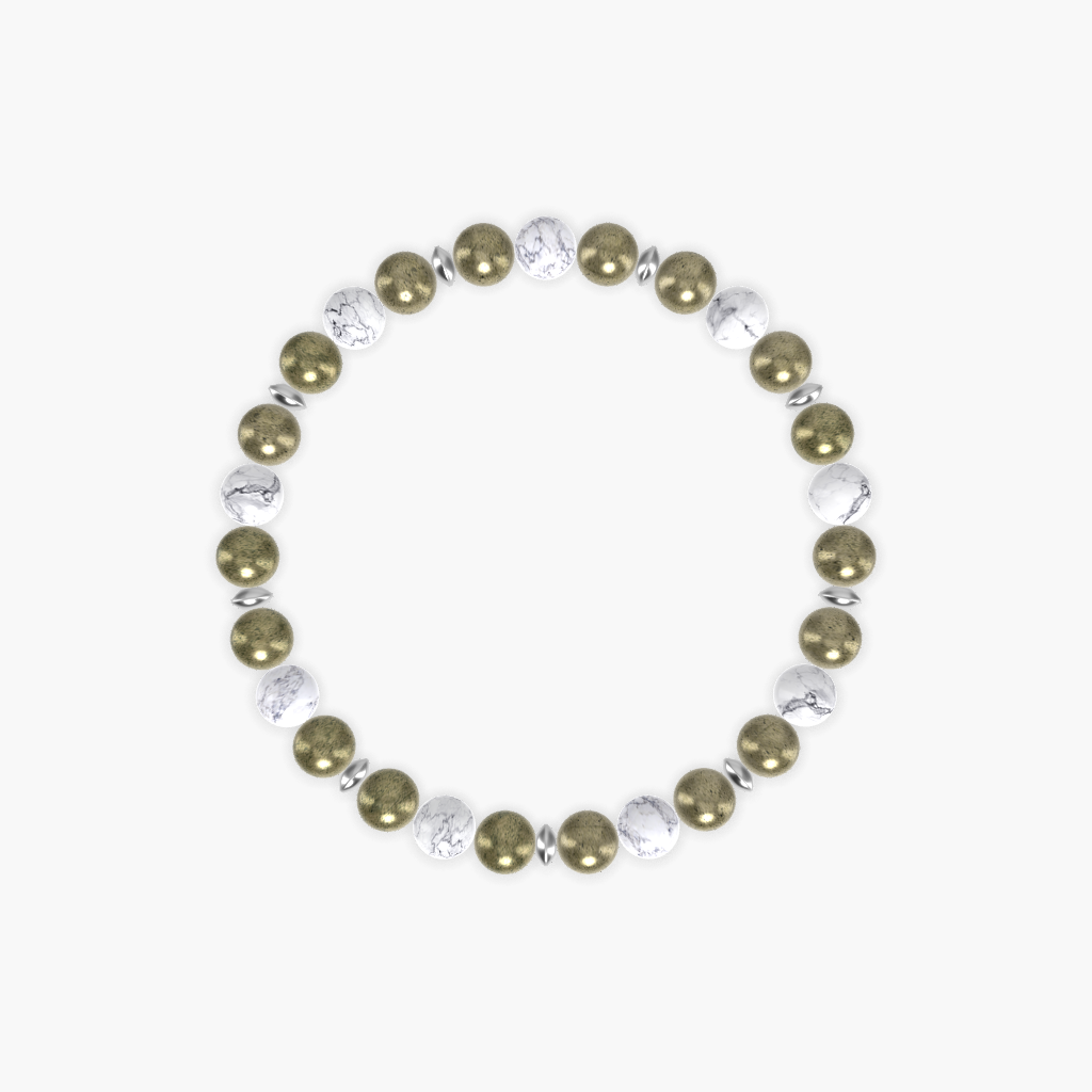 Pyrite and Howlite Bracelet