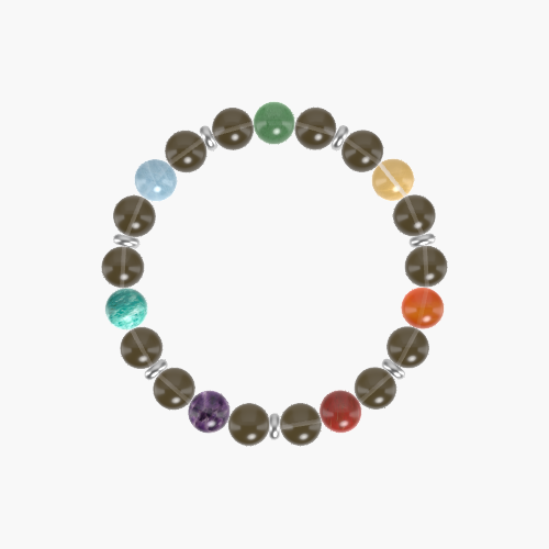 Smoky Quartz, Red Jasper, Carnelian and more Gemstone Bracelet
