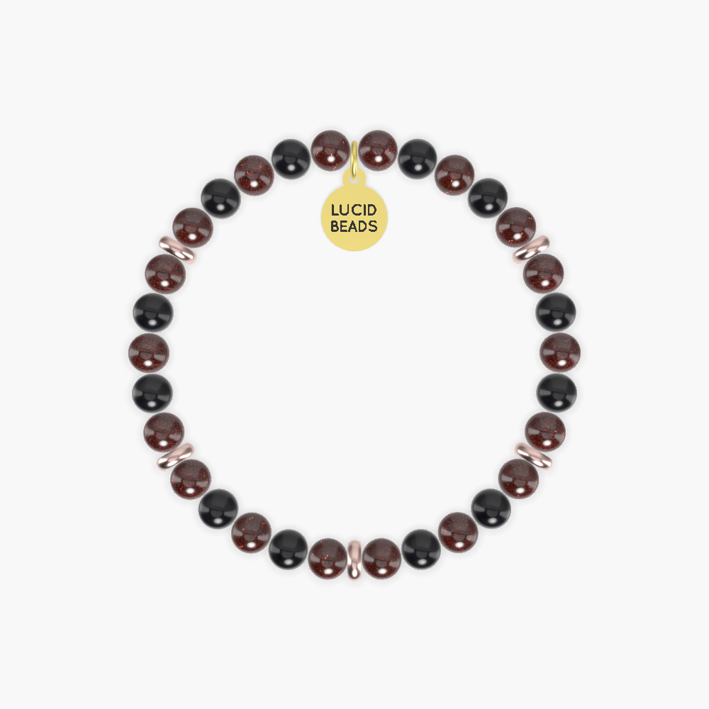 Garnet and Black Obsidian Bracelet