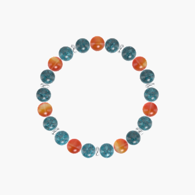 Apatite and Carnelian Gemstone Bracelet