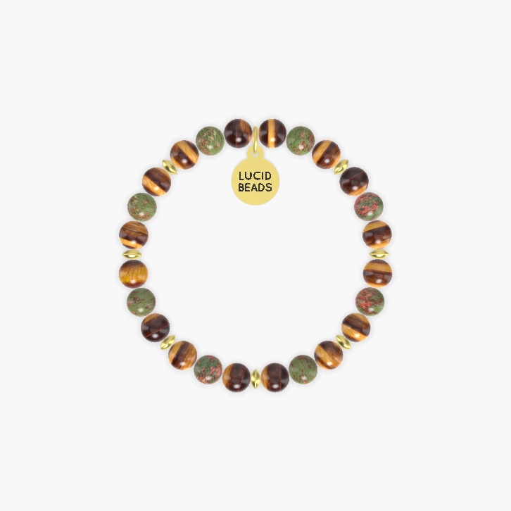 Tiger Eye and Unakite Bracelet