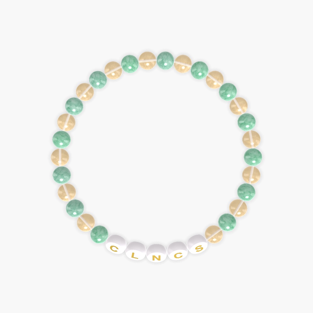 Citrine and Green Jade Bracelet
