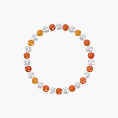 Carnelian and Clear Quartz Bracelet
