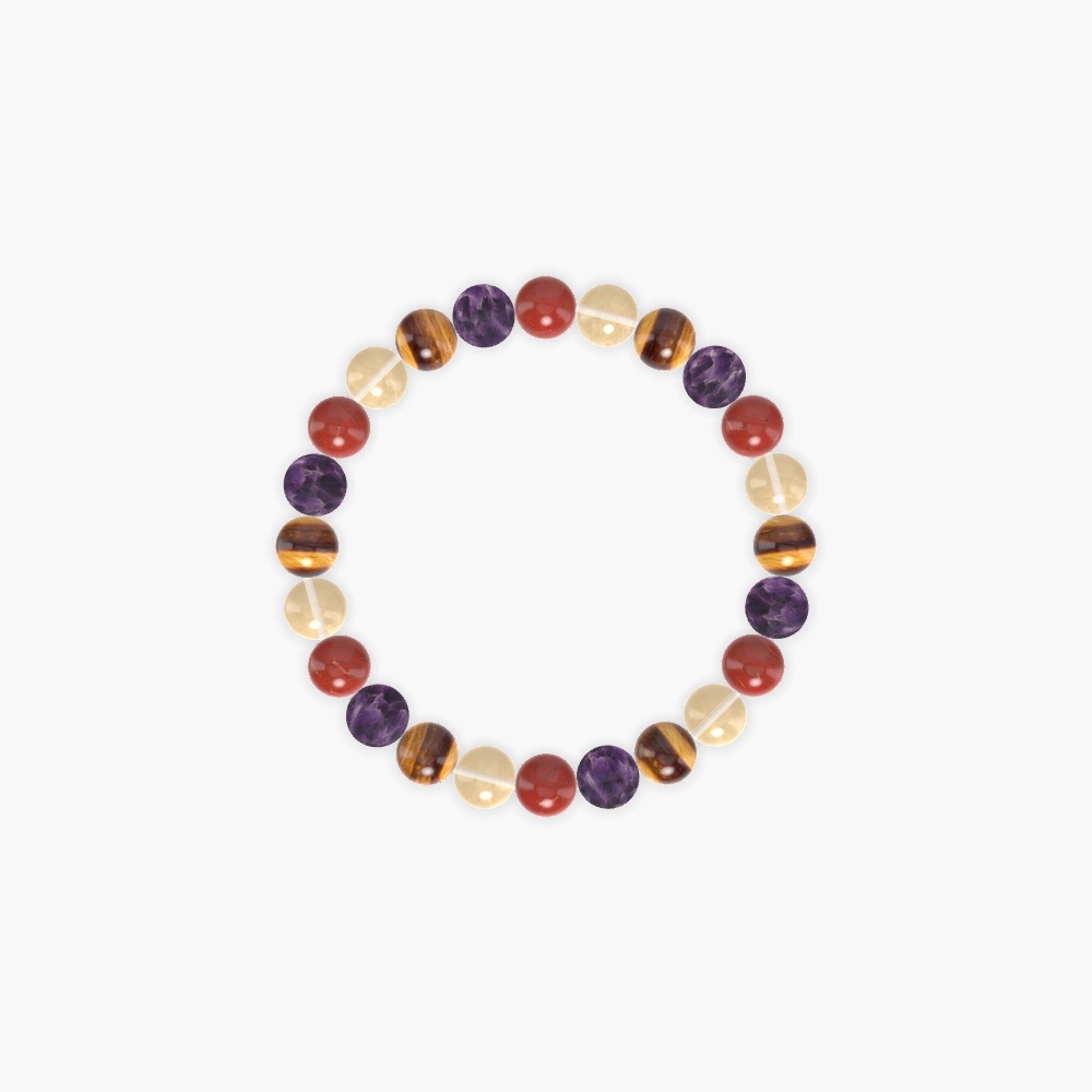 Red Jasper, Amethyst, Tiger Eye and more Gemstone Bracelet
