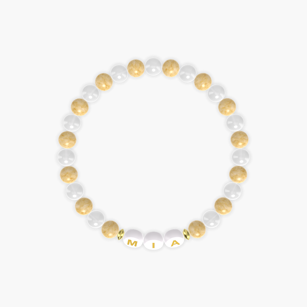 Yellow Jade and White Jade Bracelet