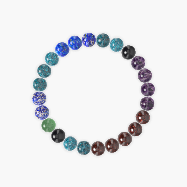 Apatite, Lapis Lazuli, Garnet and more Gemstone Bracelet