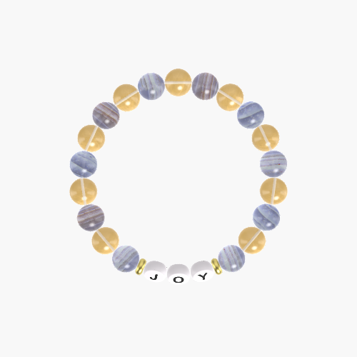 Blue Lace Agate and Citrine Bracelet