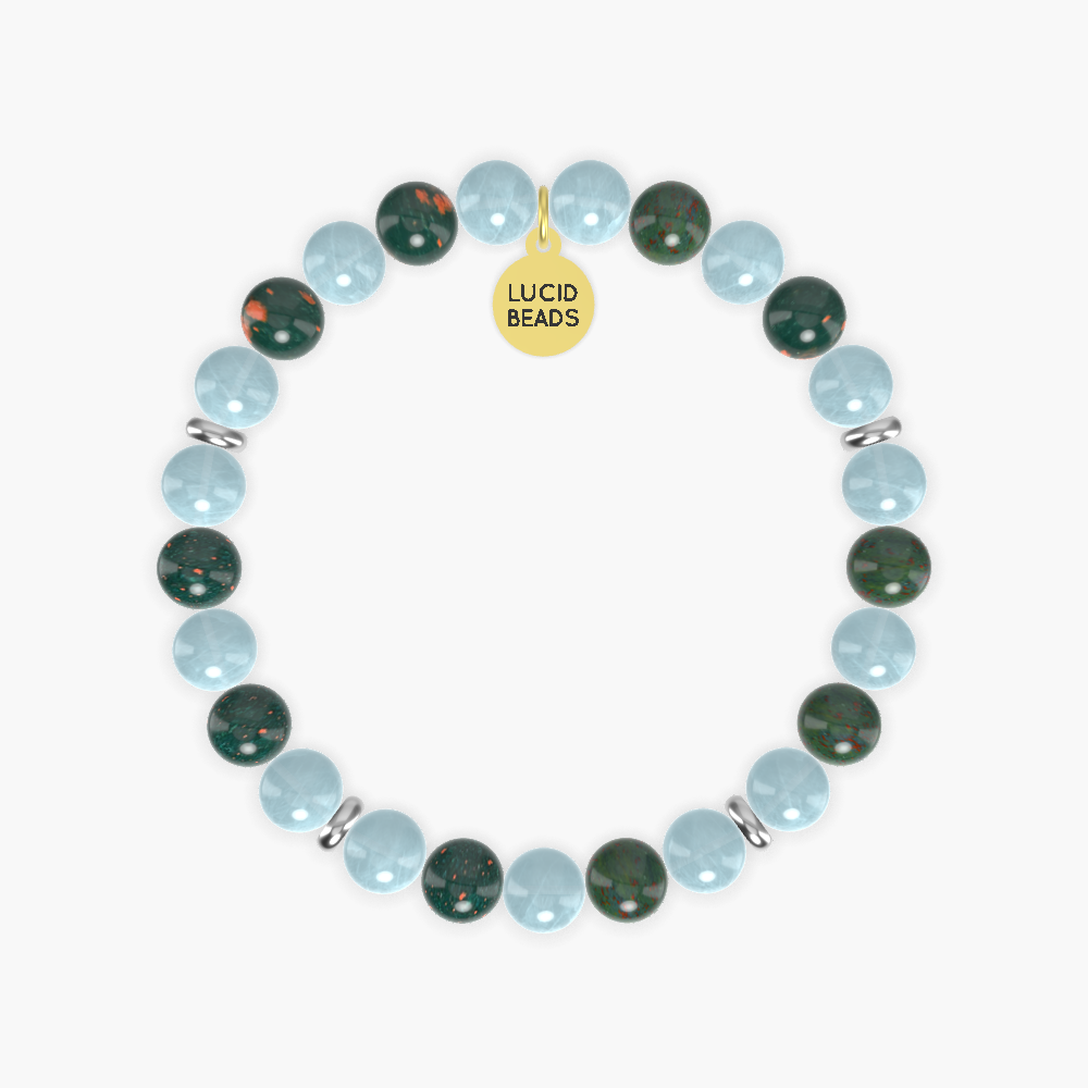 Aquamarine and Bloodstone Bracelet