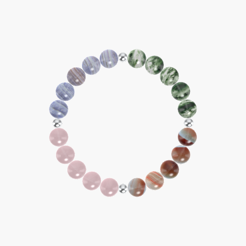 Sardonyx, Moss Agate, Blue Lace Agate and more Gemstone Bracelet