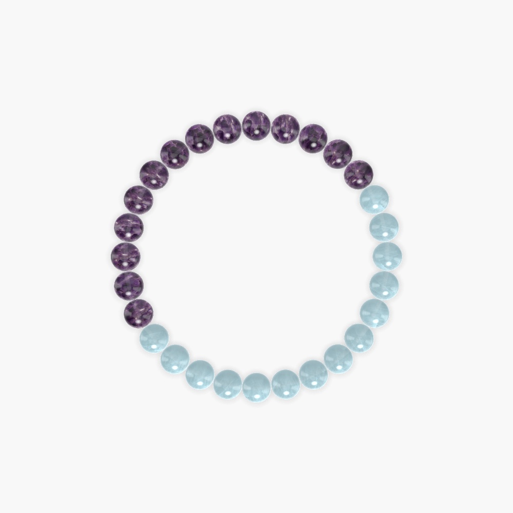 Aquamarine and Amethyst Bracelet