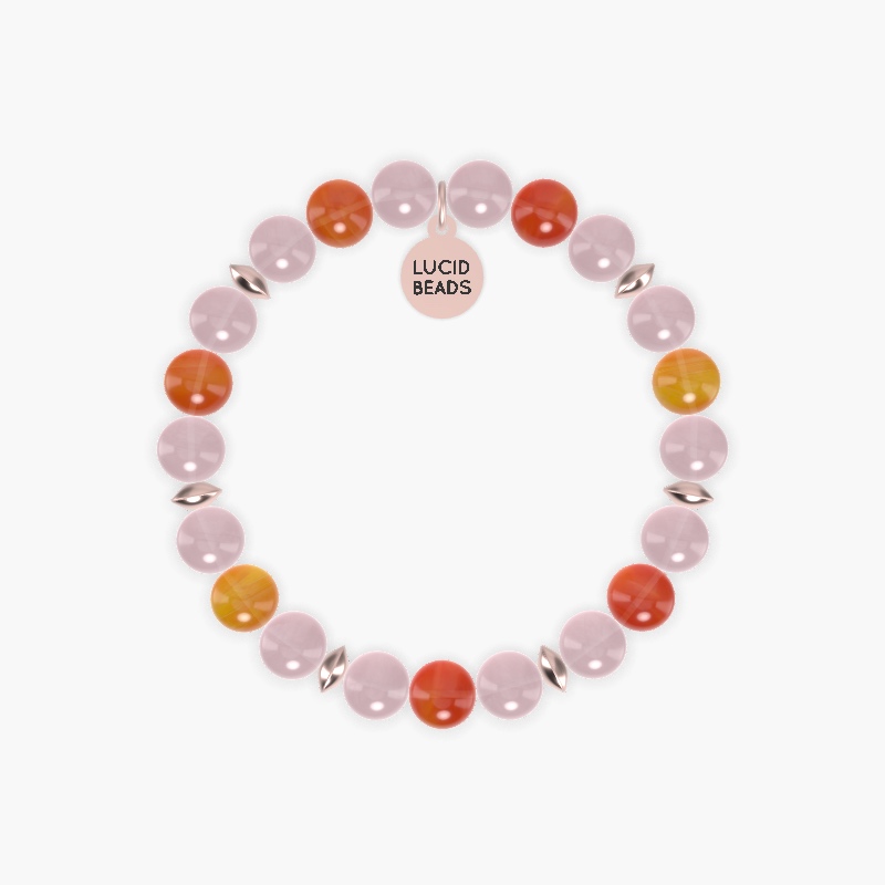 Rose Quartz and Carnelian Bracelet