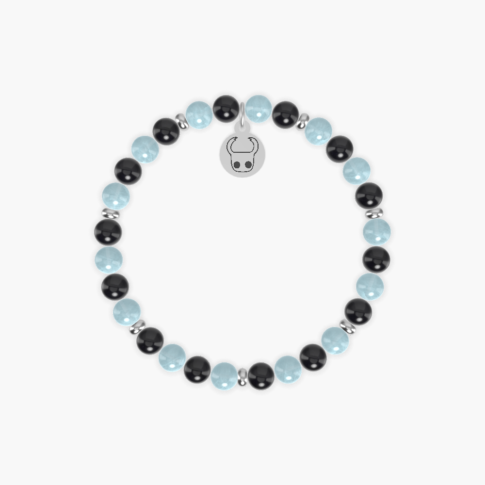 Black Obsidian and Aquamarine Bracelet