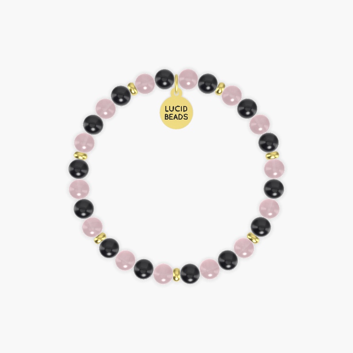 Black Obsidian and Rose Quartz Bracelet