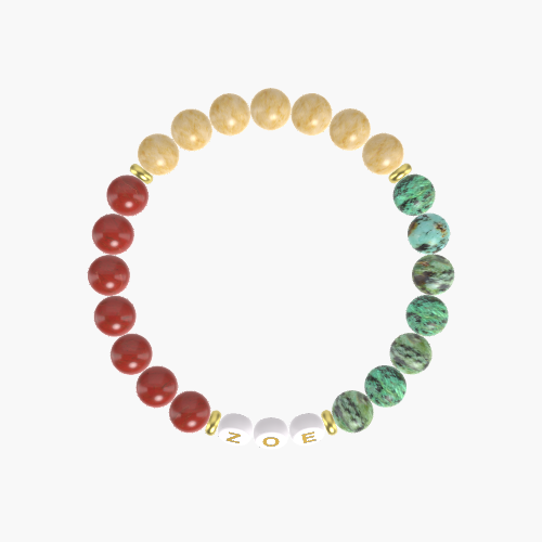 African Turquoise, Yellow Jade and Red Jasper Bracelet