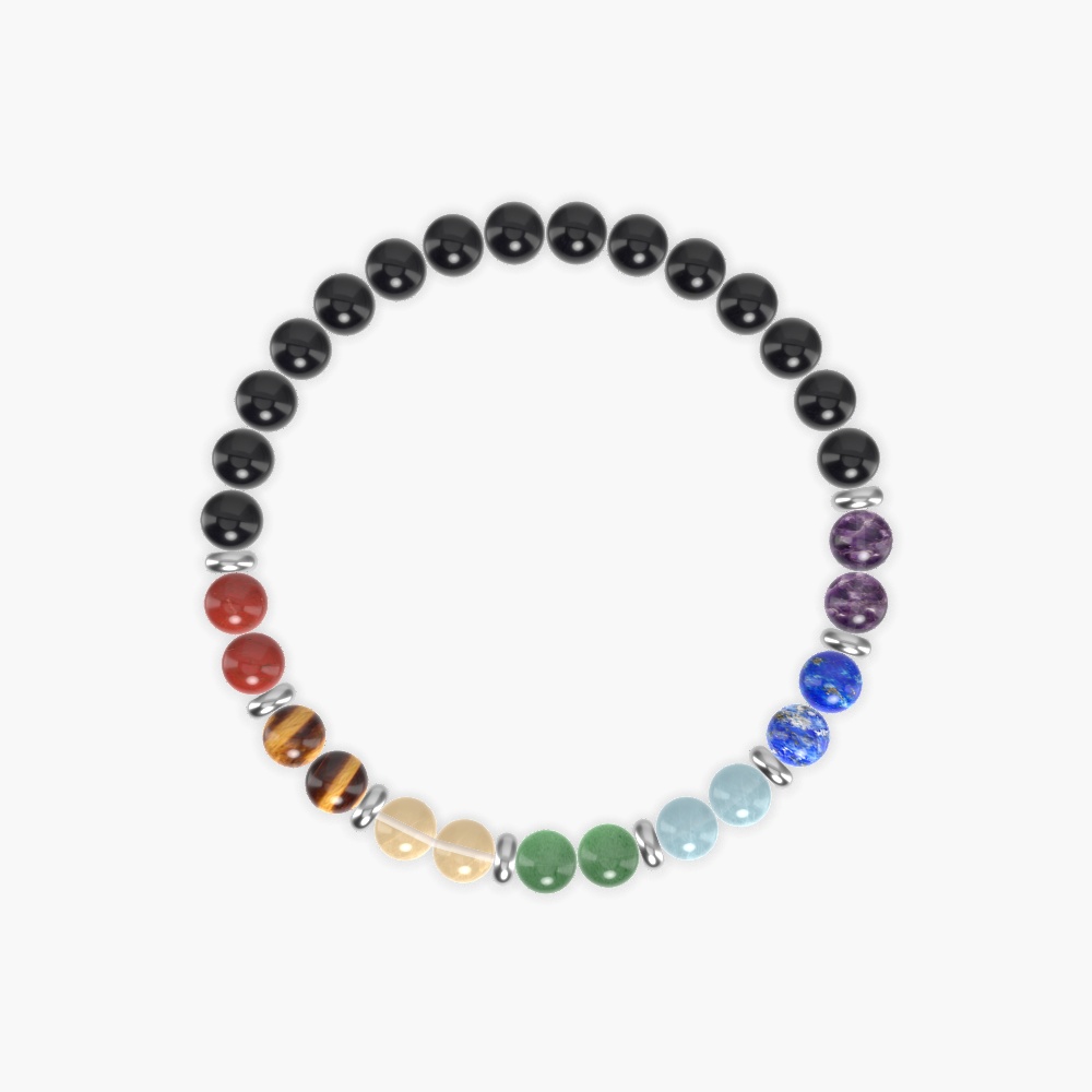 Black Obsidian, Aventurine, Aquamarine and more Gemstone Bracelet