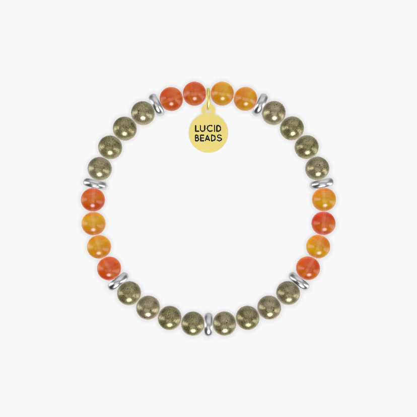 Pyrite and Carnelian Bracelet